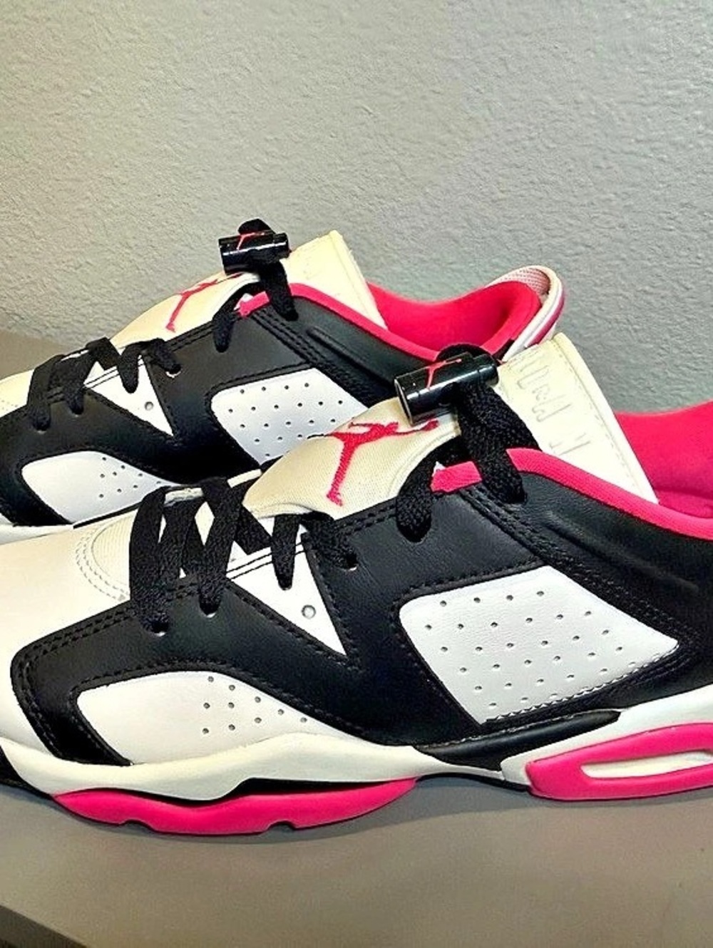 Jordan 6 Rings Sneakers Black & Pink Size 5.5Y Brand New